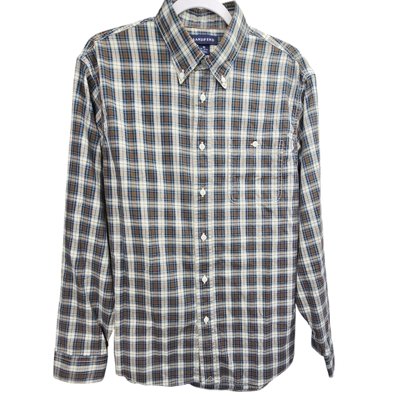 Lands' End Other - LANDS END Men's Woven Cotton Long Sleeve Button-Down Shirt Size M